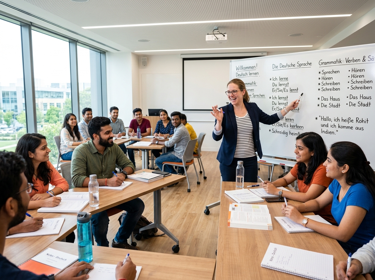 Interactive German language classroom session in Gurgaon